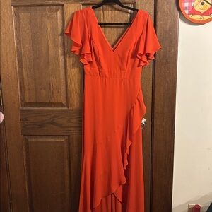 Ever Pretty orange maxi dress size small